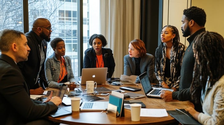 Professional team meeting